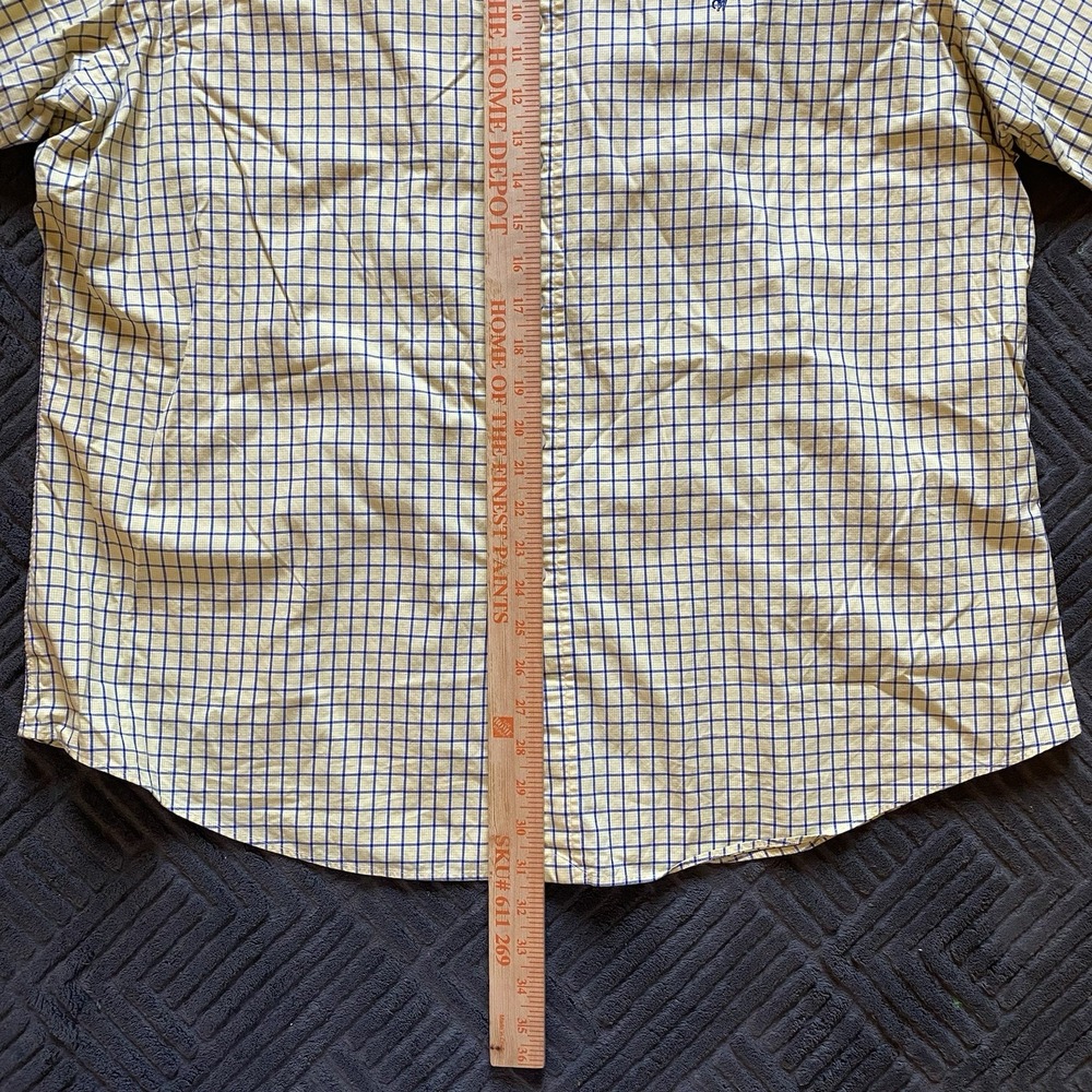 Ralph Lauren Button Down Shirt Men's XXL Yellow Blue Plaid - Picture 5 of 8